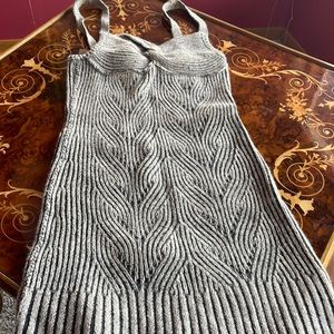 MAX AZRIA wool & cashmere cable brioche knit sweater dress SzM NWT $434